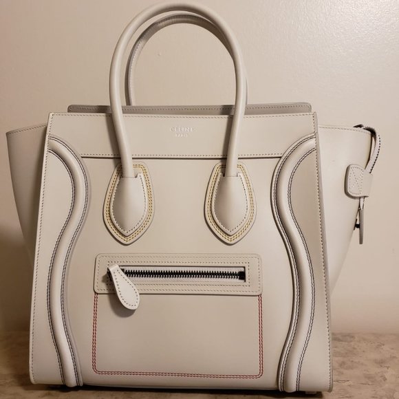 Celine Handbags - Celine Calfskin with Multicolor Double Stitching Micro Luggage Bag